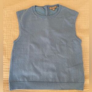 J. Crew Women’s Cashmere Blue Knit Shell Top in Size M